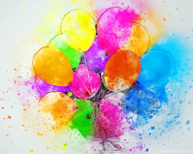 Colorful Splash Balloons Painting By Numbers Kits