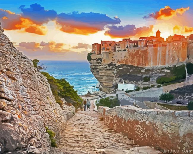 Corsica Bonifacio France Painting By Numbers Kits