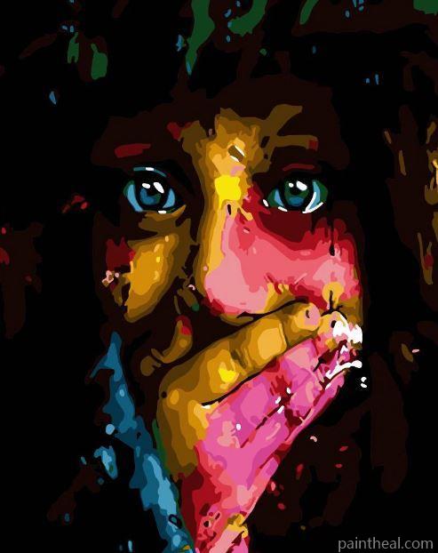 Colorful Little Girl Painting By Numbers Kits