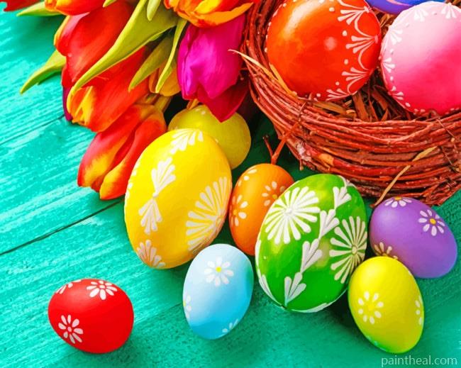 Multicolored Eggs Painting By Numbers Kits