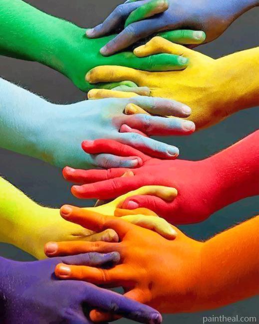 Colored Hands Painting By Numbers Kits