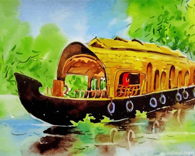 Aesthetic Boat House Painting By Numbers Kits