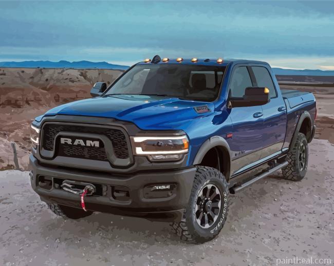Blue Dodge Truck Painting By Numbers Kits