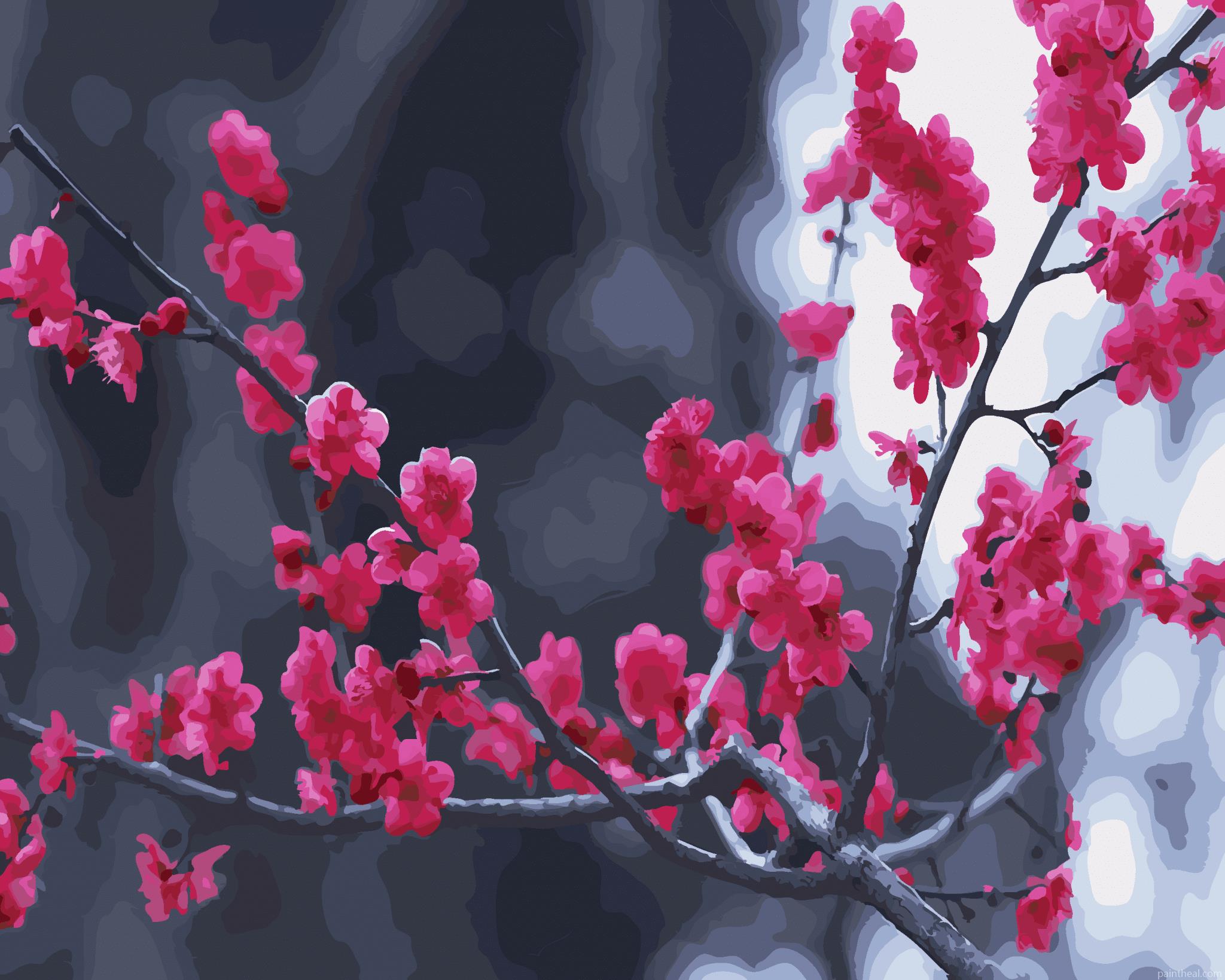 Pink Cherry Blossoms Painting By Numbers Kits
