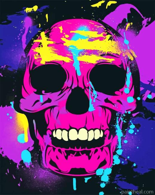 Splatter Skull Painting By Numbers Kits