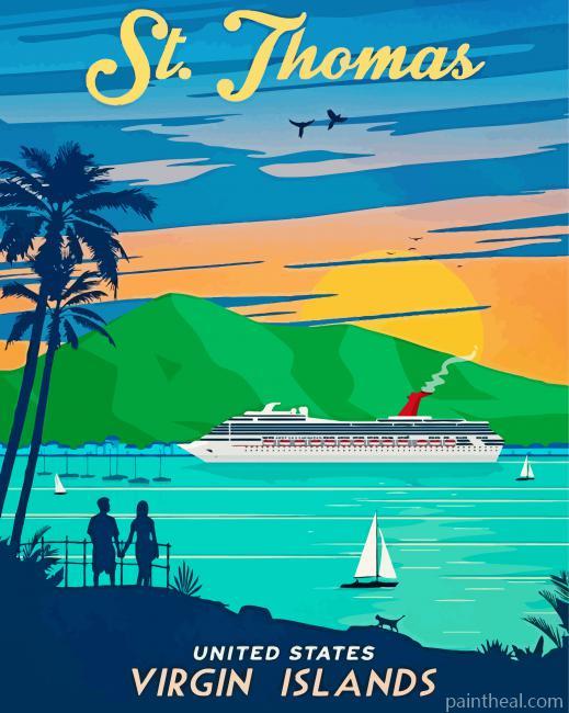 ST Thomas US Virgin Islands Poster Painting By Numbers Kits