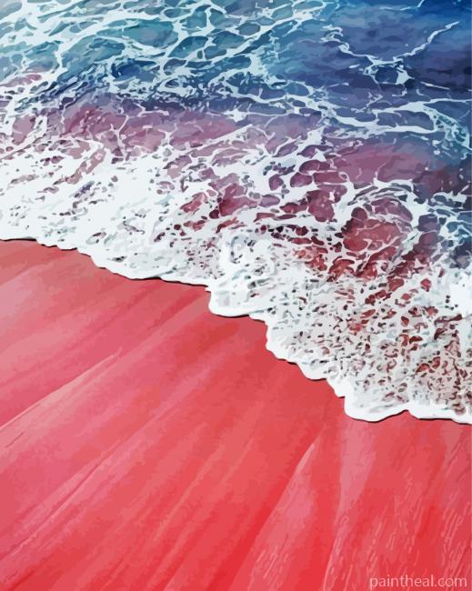 Pink And Sand Beach Painting By Numbers Kits
