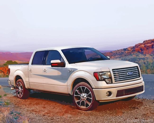 White Harley Davidson Truck Painting By Numbers Kits