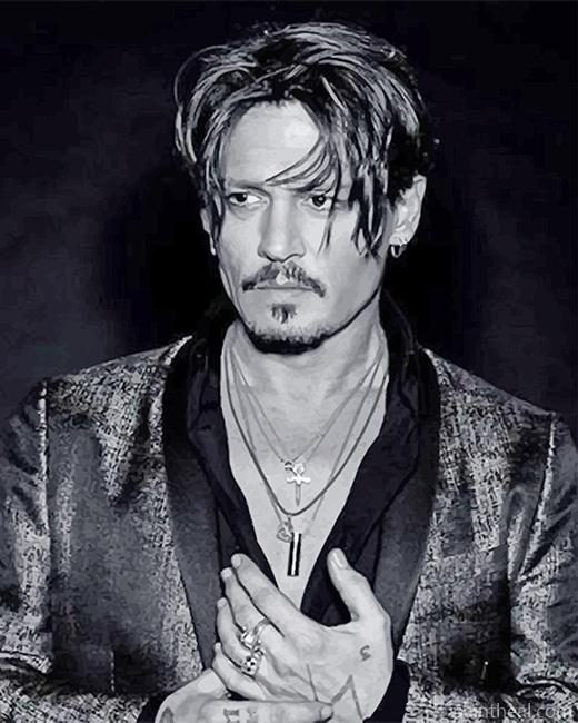 Black And White Johnny Depp NEW Painting By Numbers Kits