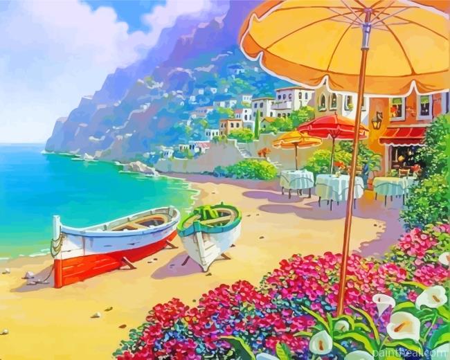 Capri Beach Island Painting By Numbers Kits