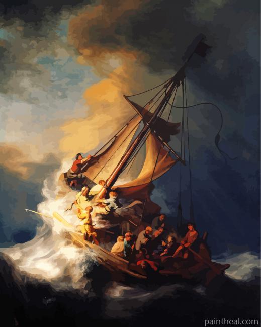 Storm Of Galilee Painting By Numbers Kits