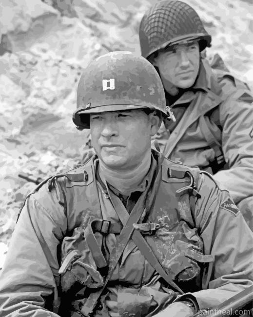 Black And White Saving Private Ryan Movie Painting By Numbers Kits