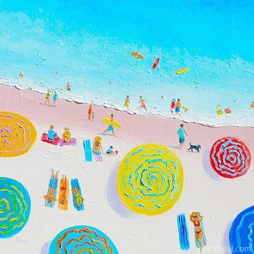 Beach Umbrellas Seascape Painting By Numbers Kits