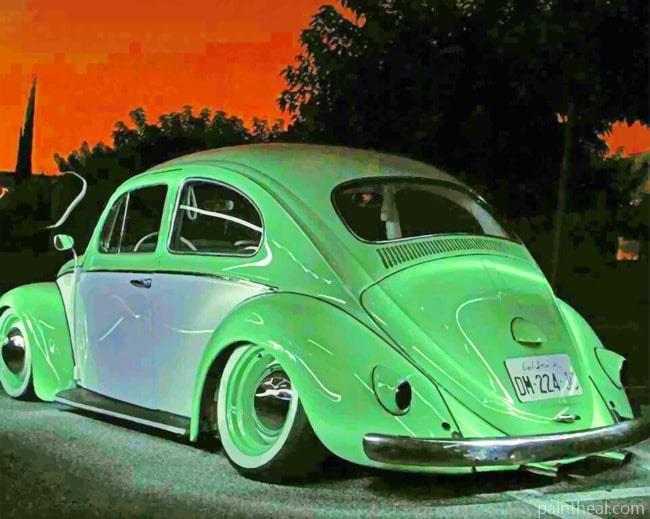 Mint Green VW Bug Painting By Numbers Kits