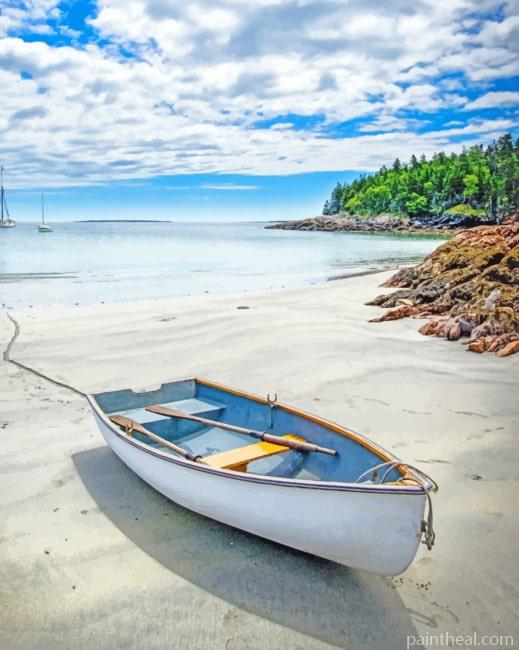 Ocean View With Boat NEW Painting By Numbers Kits
