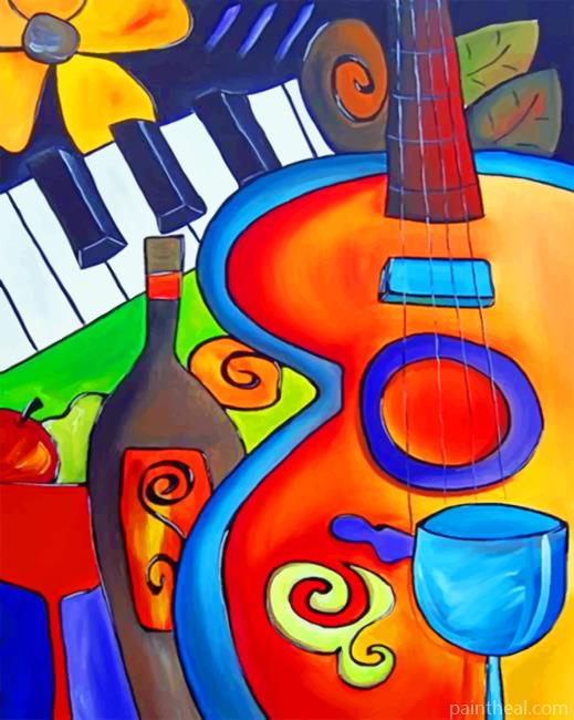 Piano and Guitar Art Painting By Numbers Kits