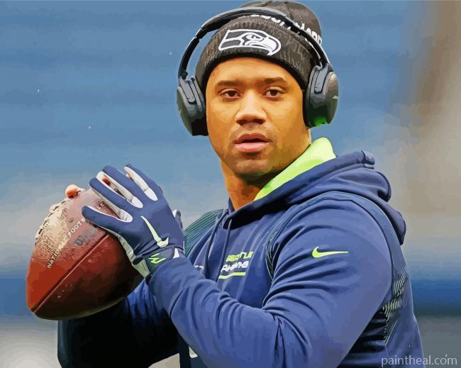 American Football Player Russell Wilson Painting By Numbers Kits