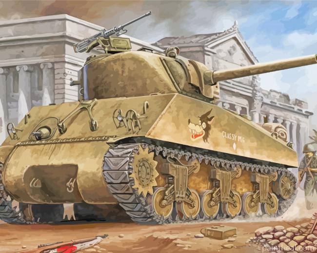 Sherman Tank Engine Painting By Numbers Kits