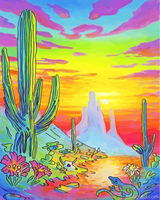 Hippie Desert Art Painting By Numbers Kits