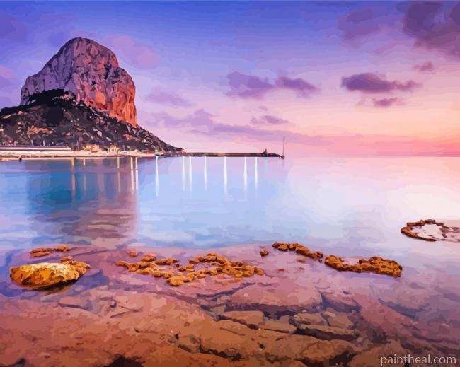 Beautiful View Of Calpe Beach Painting By Numbers Kits