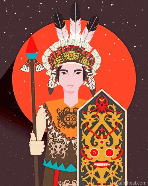 Aesthetic Indigenous Man Illustration Painting By Numbers Kits