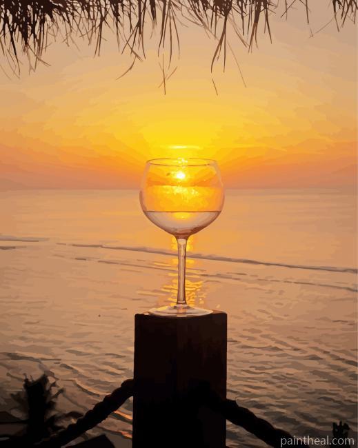 Glass In Sunset Painting By Numbers Kits