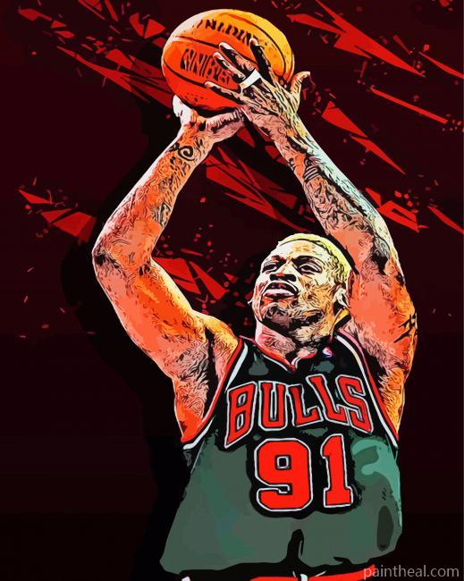 Dennis Rodman Bulls Player Painting By Numbers Kits