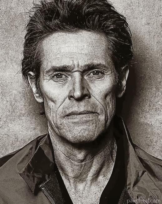 Willem Dafoe Black And White Painting By Numbers Kits
