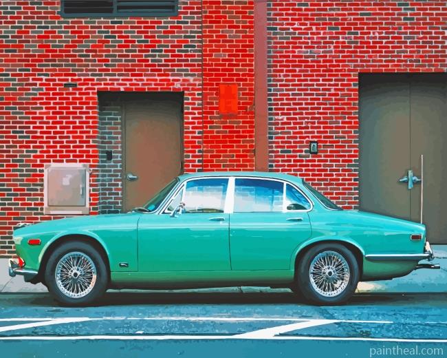 Vintage Green Jaguar Painting By Numbers Kits