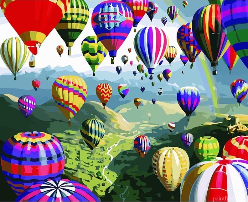 Colorful Hot Balloons Painting By Numbers Kits