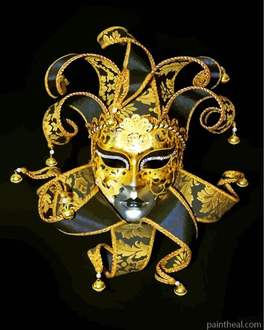 Golden Venetian Mask Painting By Numbers Kits