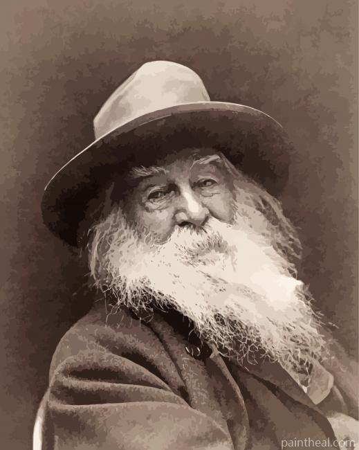 Black And White American Poet Walt Whitman Painting By Numbers Kits