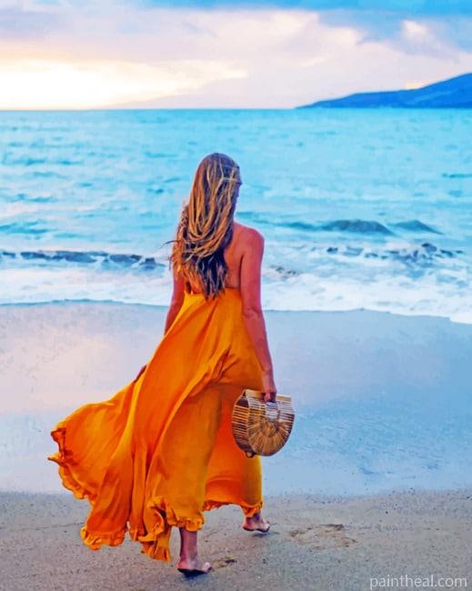 Woman Over Beach NEW Painting By Numbers Kits