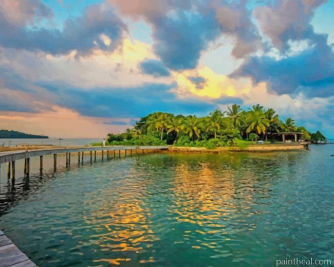 Sea Island in Cambodia Painting By Numbers Kits