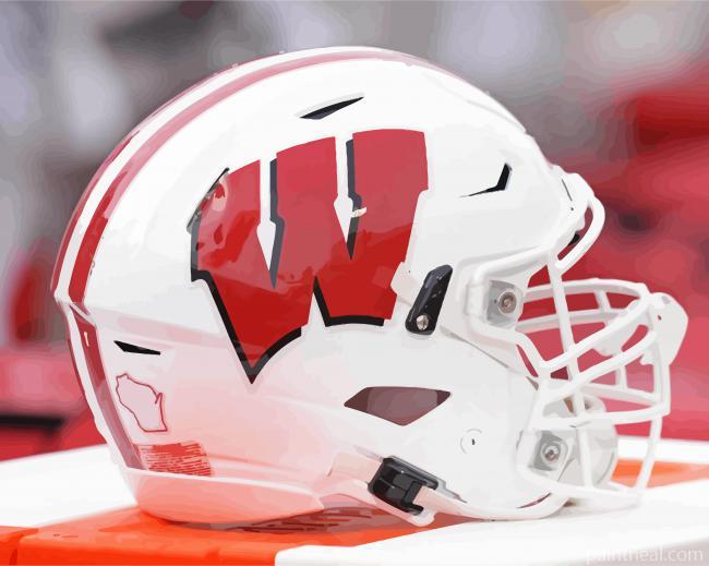 Wi Badger Football Helmet Painting By Numbers Kits