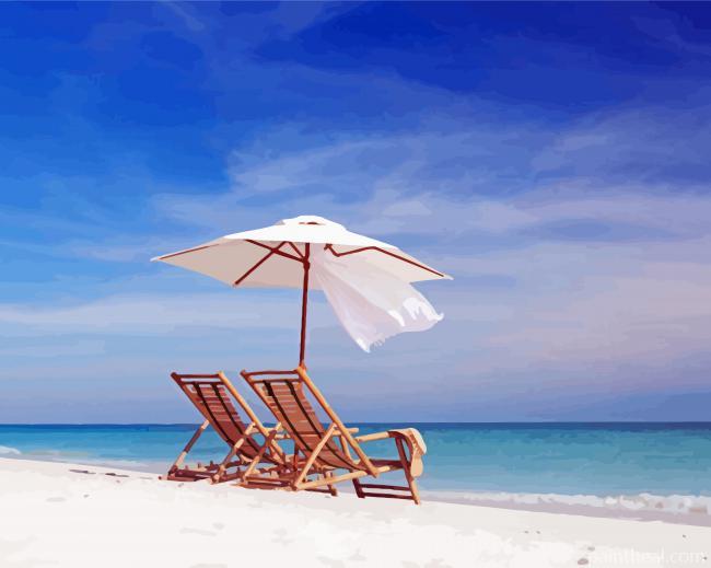 Beach Chairs Island Florida Painting By Numbers Kits