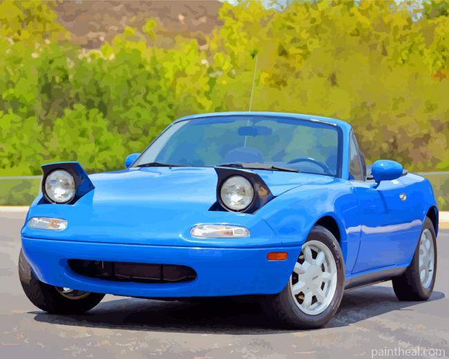 Blue Miata Car Painting By Numbers Kits