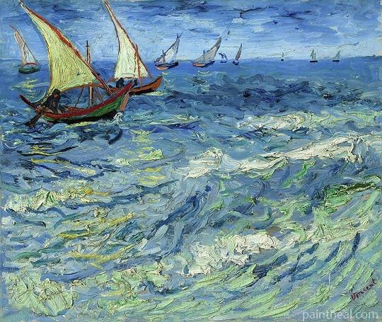Seascape At Saintes Maries By Vincent Van Gogh Seascape Painting By Numbers Kits
