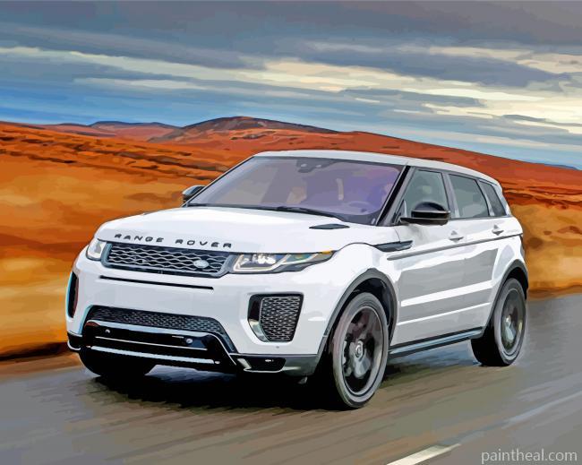 Aesthetic White Landrover Car Painting By Numbers Kits