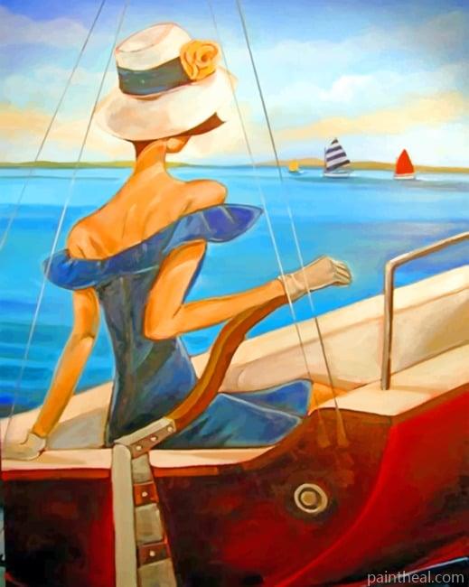 Classy Woman Enjoying The Summer Vintage Painting By Numbers Kits