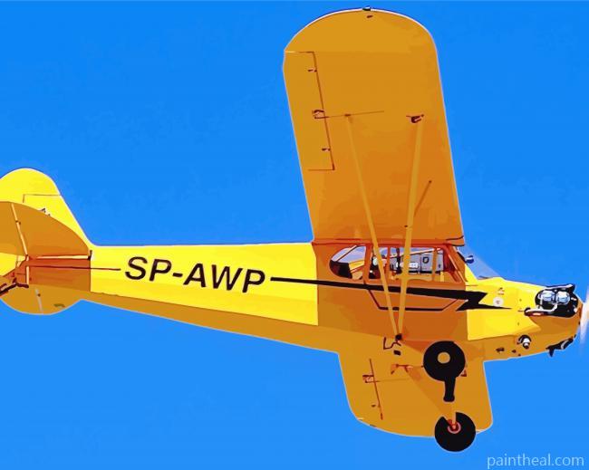 Flying Piper Cub Painting By Numbers Kits