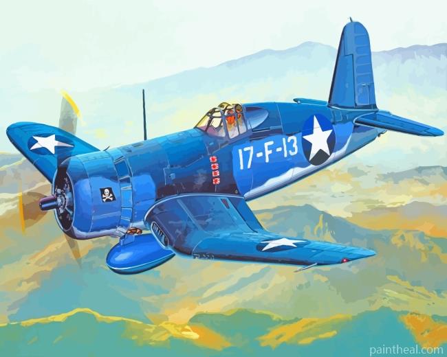 Navy Plane Painting By Numbers Kits
