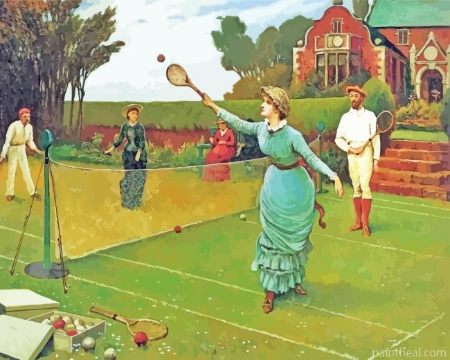 Vintage Tennis Players Painting By Numbers Kits