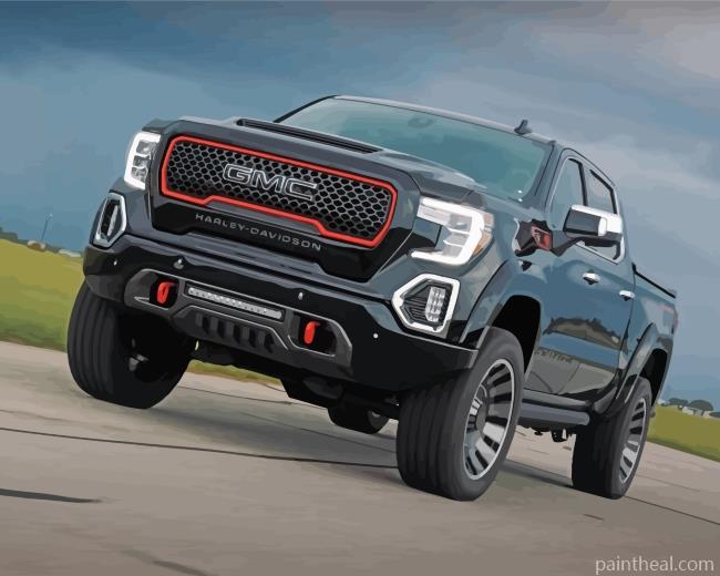 GMC Harley Davidson Truck Painting By Numbers Kits