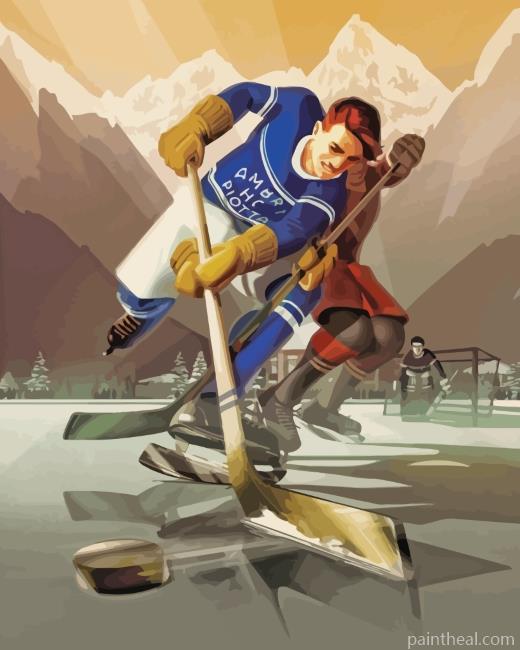Ice Hokey Players Painting By Numbers Kits