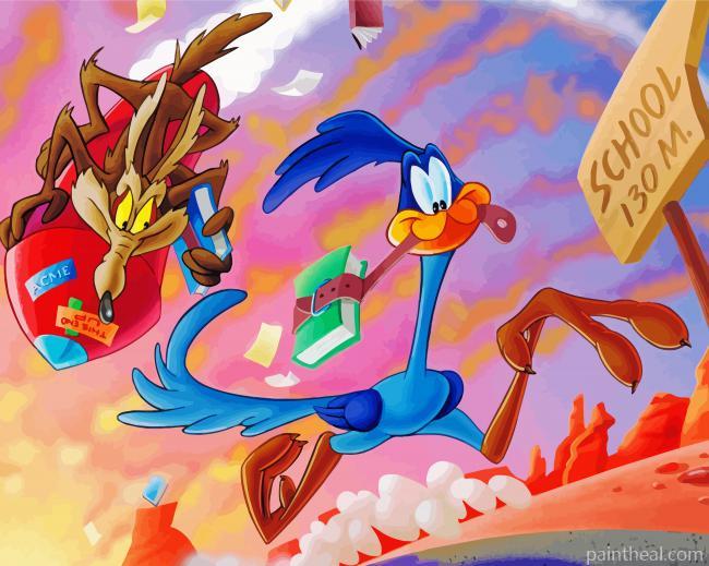 Cartoon Roadrunner And Coyote Painting By Numbers Kits
