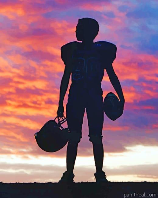 American Football Player Silhouette Painting By Numbers Kits