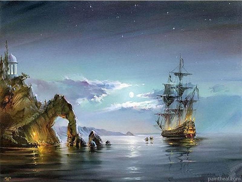 Boat Seascape DIY Painting By Numbers Kits
