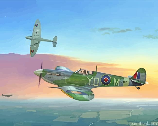 Supermarine Spitfire Fighter Aircraft Painting By Numbers Kits