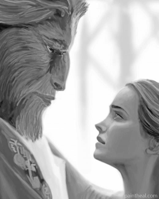 Black And White Beauty And The Beast NEW Painting By Numbers Kits